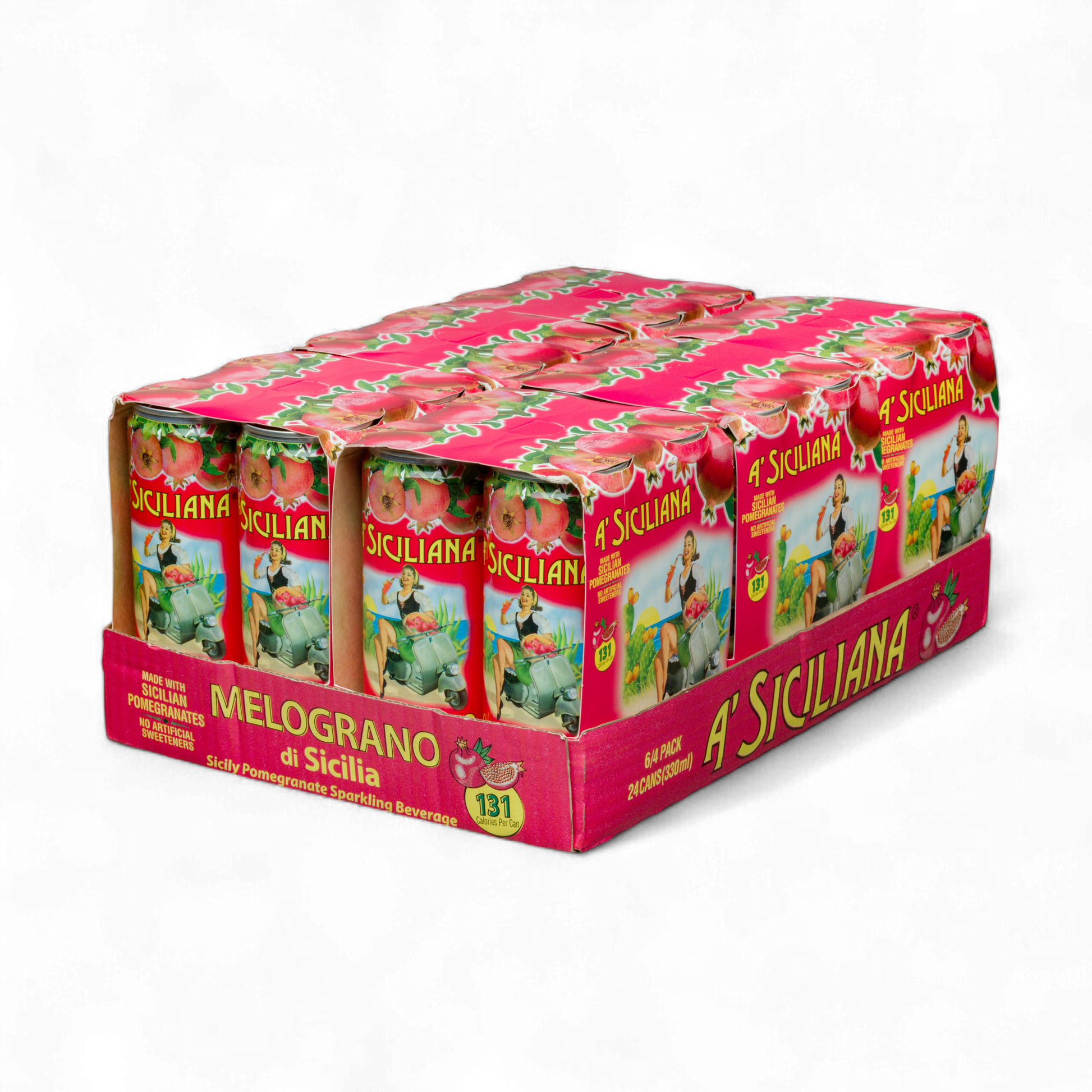 A'Siciliana Limonata Sparkling Sicilian Melograno Beverage 12 Pack