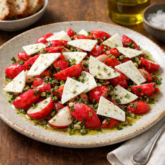 CRUNCHY RADISHES WITH PARSLEY, LEMON AND RICOTTA SALATA